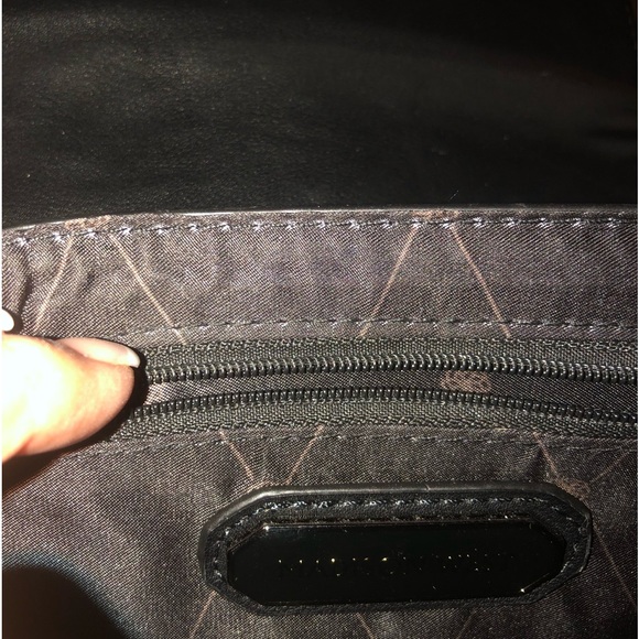 Madison West Houndstooth Cross Body Clutch Purse Black and White - Picture 6 of 6